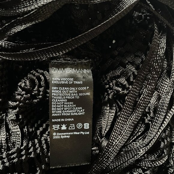 Zimmermann Kaleidoscope Fringed Macrame Dress Black AU 0P US 2P Petite - Picture 9 of 13